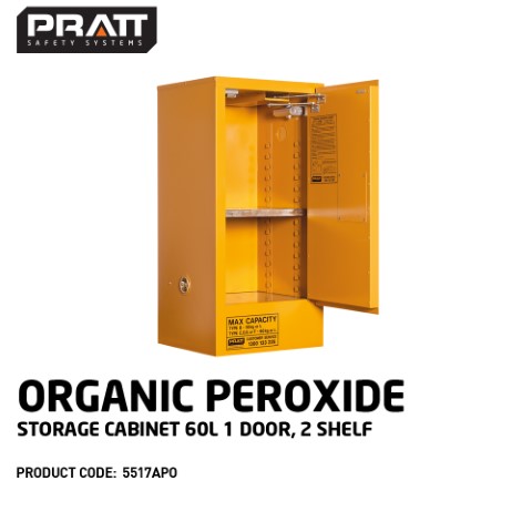 PRATT CABINET DG ORGANIC PEROXIDES 2 SHELF 60L 1065 X 515 X 465MM